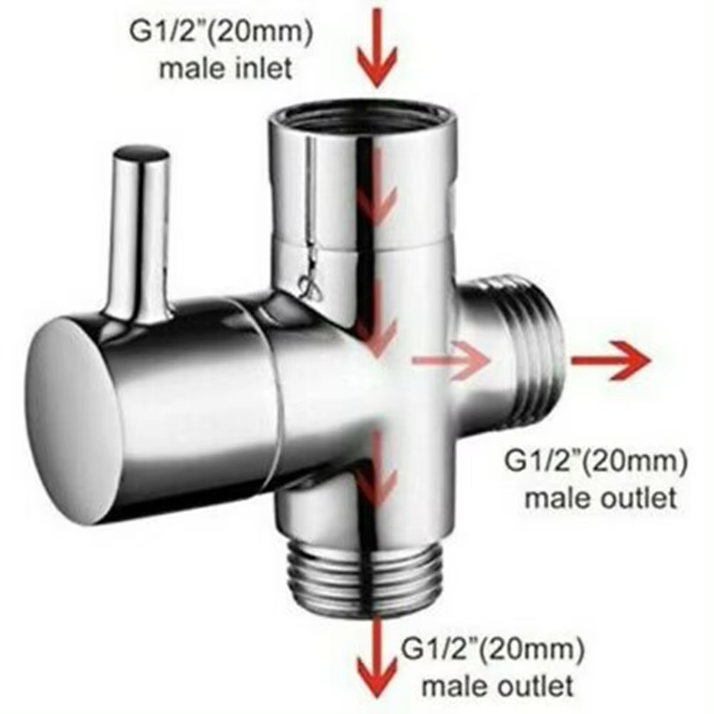 Shower Valve Cartridge - G1/2in 3-ходовой переключающий клапан Т-образный адаптер-конвертер